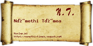 Némethi Tímea névjegykártya
